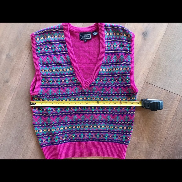 Raspberry and lime, retro sweater vest. - Picture 5 of 5